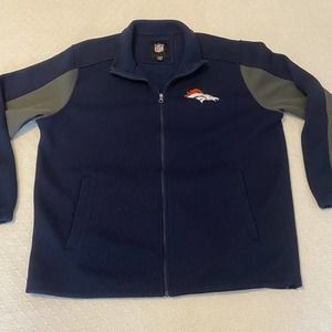 Denver Broncos NFL Jacket Mens Size XXL Blue Full Zip Long Sleeve/Pockets